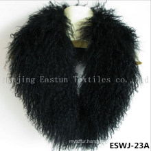 Long Pile Natural Mongolian Fur Scarf Eswj-23A